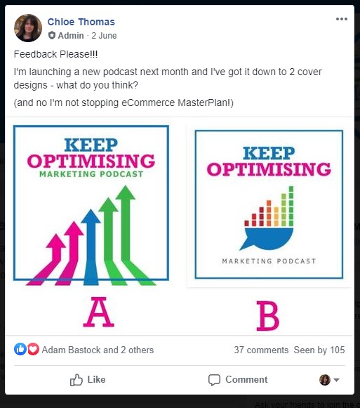 facebook post about 2 logos