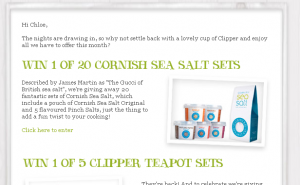Clipper Tea and Sea Salt